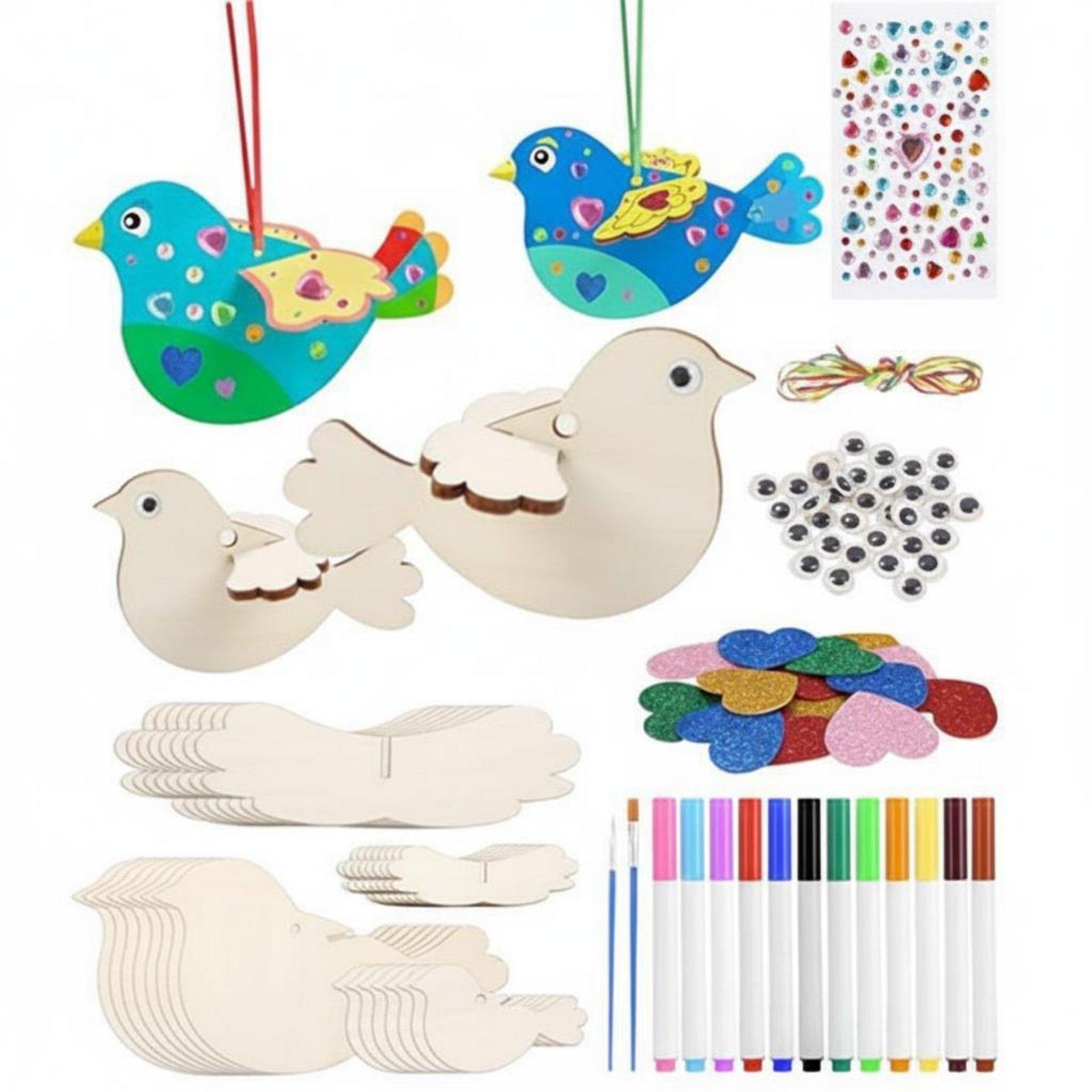 Kids Home Education - Kit de fabrication d'oiseaux en bois
