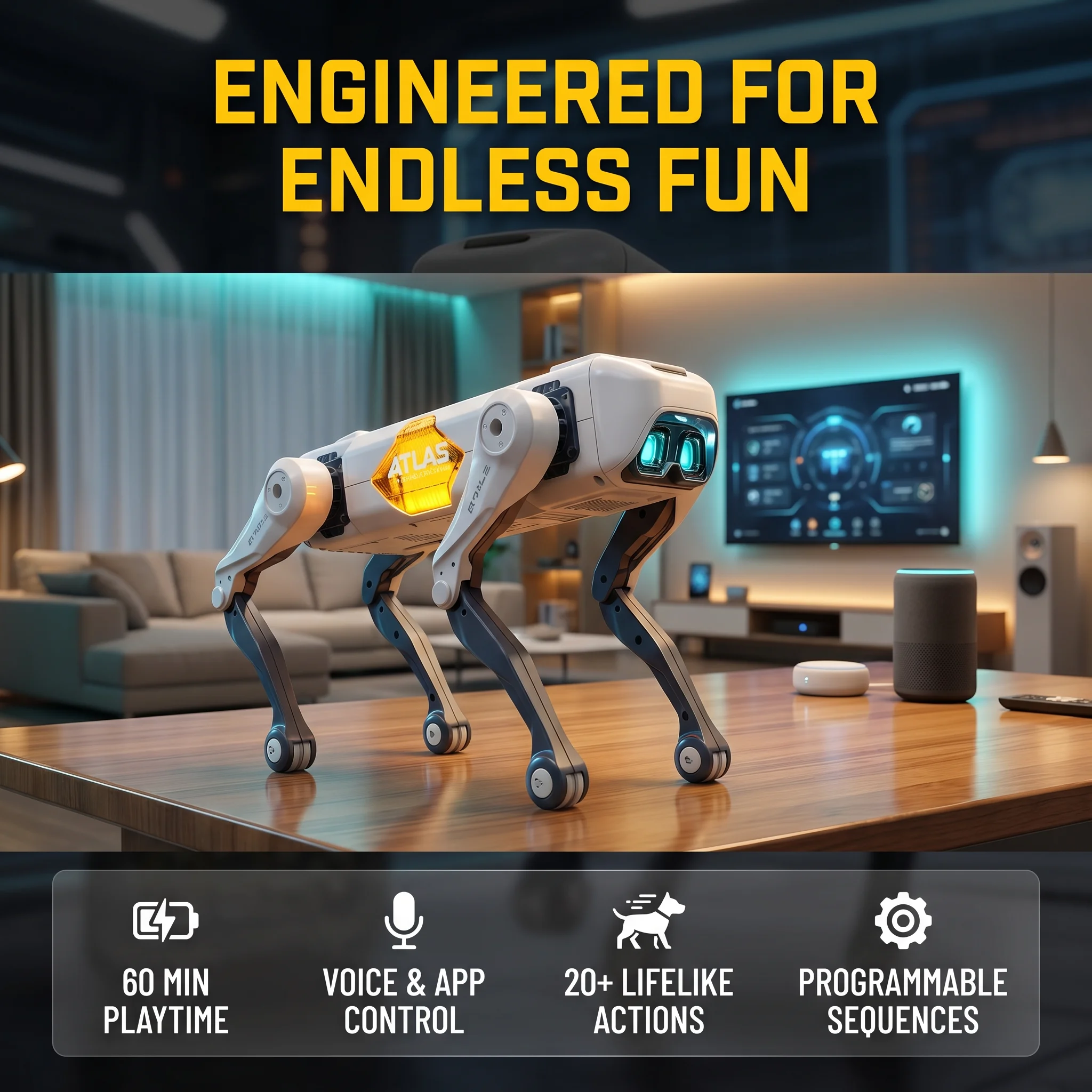 Kids Home Education - Robot chien intelligent IA, contrôle vocal